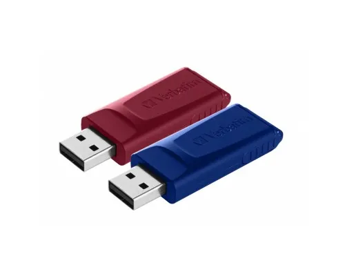 USB флеш накопитель Verbatim 2x32GB StorenGo Slider Red/Blue USB 2.0 (49327)