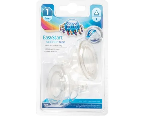 Соска Canpol babies EasyStart вільна до пляшечок з широким отвором 2 шт (21/730)