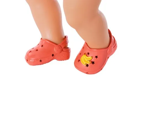 Аксессуар к кукле Zapf Обувь для куклы Baby Born - Cандалии с значками (красные) (831809-4)