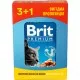 Вологий корм для кішок Brit Premium Cat з лососем та фореллю 3+1 100 г (2700000030325)