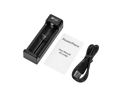 Зарядний пристрій для акумуляторів PowerPlant PP-U1BS (Li-ion / input DC 5V/2A) (AA620197)