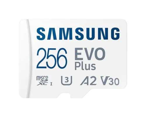 Карта пам'яті Samsung microSDXC 256GB C10 UHS-I R130MB/s Evo Plus + SD (MB-MC256KA/EU)