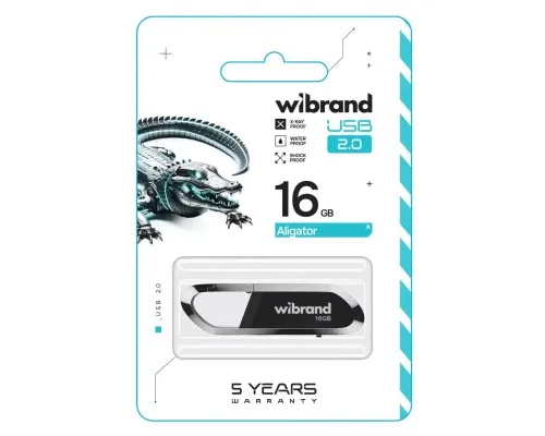 USB флеш накопичувач Wibrand 16GB Aligator Black USB 2.0 (WI2.0/AL16U7B)