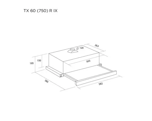 Витяжка кухонна Pyramida TX 60 (750) R IX