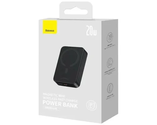 Батарея універсальна Baseus Magnetic Mini 20000mAh 20W, Black (P10022102112-01 / PPCXM20)