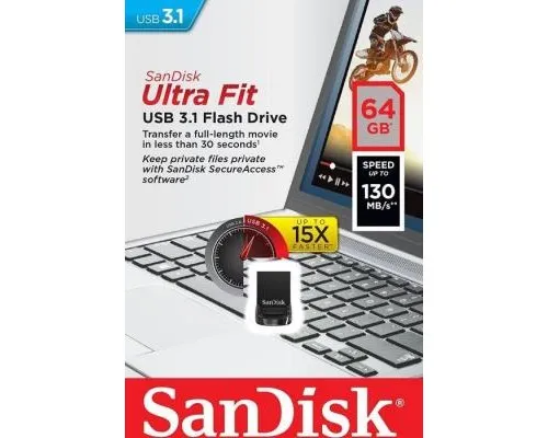 USB флеш накопитель SanDisk 64GB Ultra Fit USB 3.1 (SDCZ430-064G-G46)