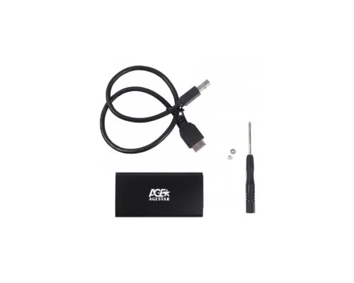 Карман внешний AgeStar mSATA, USB3.0 Metal black (3UBMS2(BLACK))