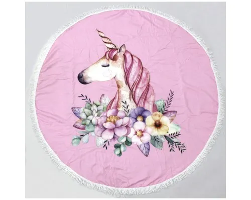 Рушник MirSon пляжний №5076 Summer Time Pink Unicorn Girl 150x150 см (2200003947847)