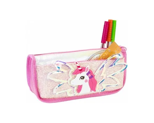 Пенал Cool For School з блискітками 2 відділення рожевий (CF87064)