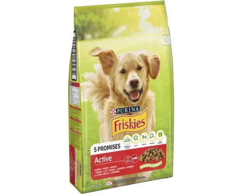 Сухий корм для собак Purina Friskies Active з яловичиною 10 кг (7613031395484)