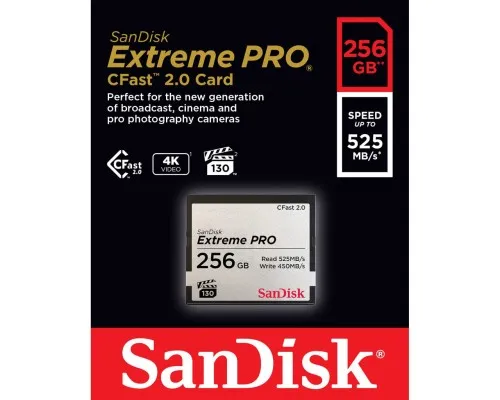 Карта памяті SanDisk 256GB CFast 2.0 Extreme Pro (SDCFSP-256G-G46D)