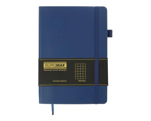 Книга записна Buromax Brief Logo2U 96 аркушів А5 у клітинку синій (BM.295104-02)