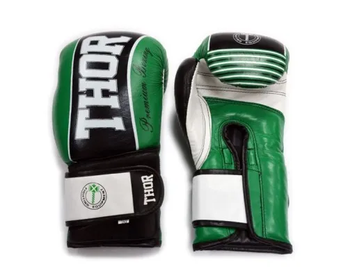 Боксерські рукавички Thor Thunder 14oz Green (529/12(Leather) GRN 14 oz.)