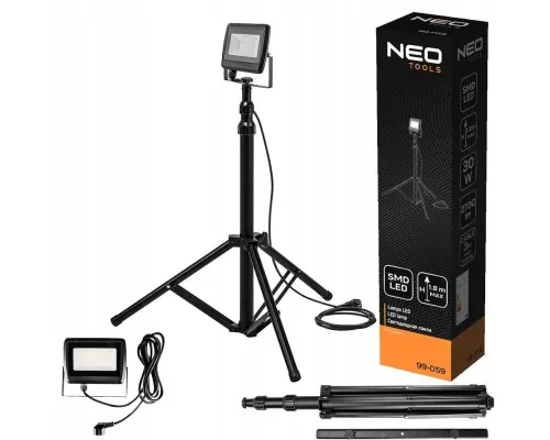 Прожектор Neo Tools алюміній, 220 В, 30Вт, 2700 люмен, SMD LED, кабель 3 м з вил (99-059)
