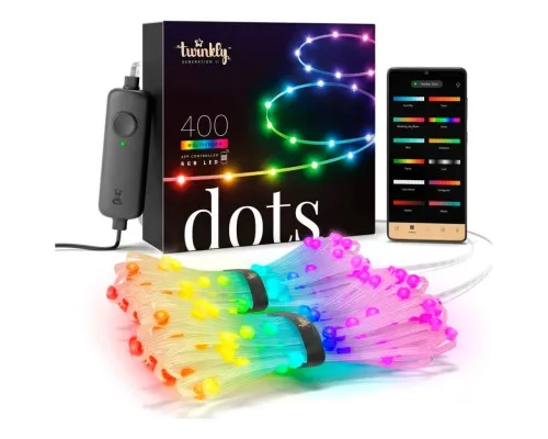 Гирлянда Twinkly Smart LED Dots Lights RGB 400 Gen II, IP44, 20м, прозрачный (TWD400STP-TEU)