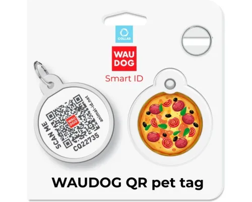 Адресник для тварин WAUDOG Smart ID з QR паспортом Піца, коло 30 мм (230-4038)
