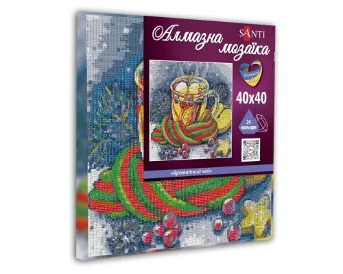 Картина по номерам Santi Ароматний чай 40*40 см алмазна мозаїка (954719)