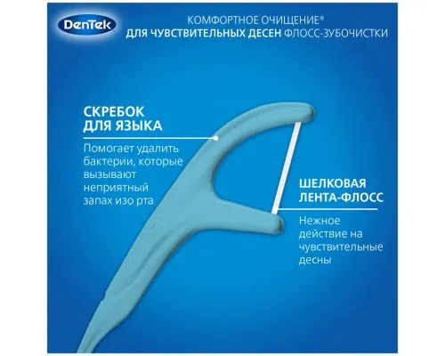 Флосс-зубочистки DenTek Комфортное очищение 90 шт. (047701000922)