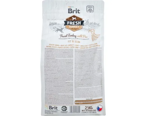 Сухой корм для собак Brit Fresh Turkey/Pea Light Fit and Slim Adult 2.5 кг (8595602530809)