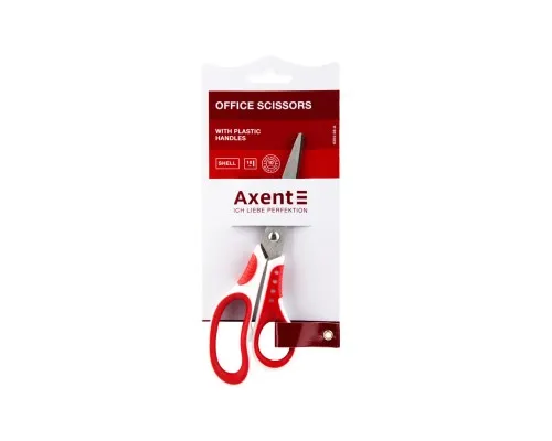 Ножницы Axent Shell, 18 см, бело-красные (6304-06-A)