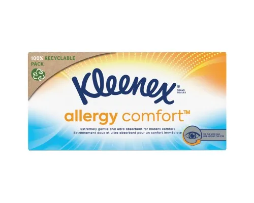 Салфетки косметические Kleenex Allergy Comfort 3 слоя в коробке 56 шт. (5029053577210)