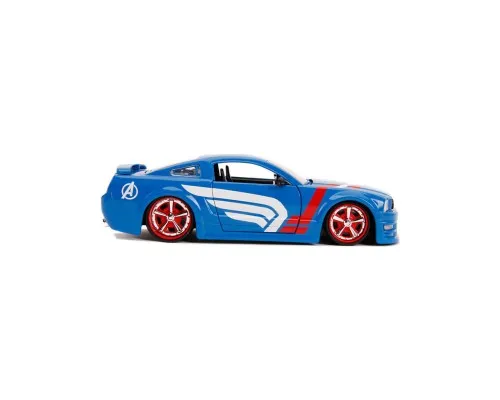 Машина Jada металлическая Марвел Мстители Ford Mustang GT (2006) + фигурка Капитана Америки 1:24 (253225007)