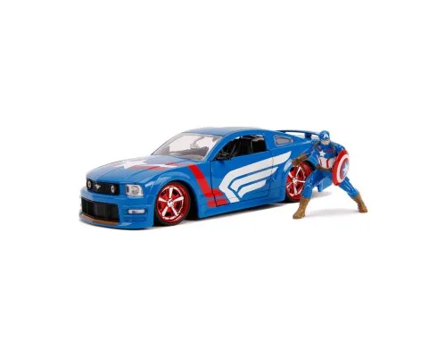 Машина Jada металева Марвел Месники Ford Mustang GT (2006) + фігурка Капітана Америки 1:24 (253225007)