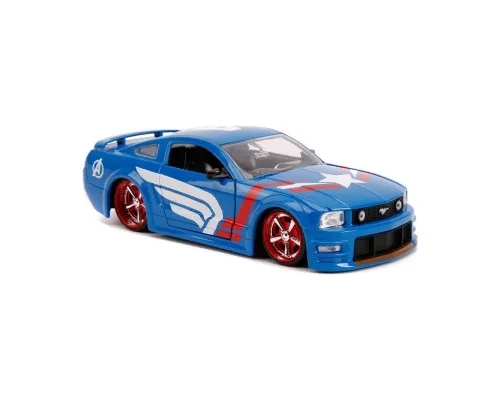 Машина Jada металлическая Марвел Мстители Ford Mustang GT (2006) + фигурка Капитана Америки 1:24 (253225007)