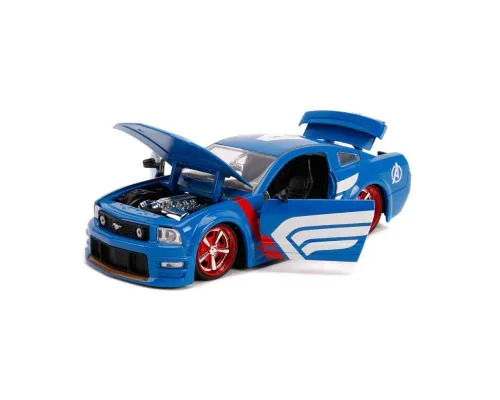 Машина Jada металлическая Марвел Мстители Ford Mustang GT (2006) + фигурка Капитана Америки 1:24 (253225007)