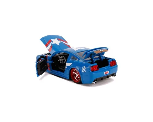 Машина Jada металлическая Марвел Мстители Ford Mustang GT (2006) + фигурка Капитана Америки 1:24 (253225007)