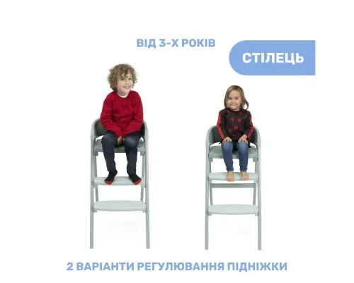 Стілець для годування Chicco 3 в 1 Crescendo Up, мятний (87046.71)