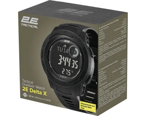 Смарт-часы 2E Delta X Black з компасом та крокоміром (2E-TCW10BK)