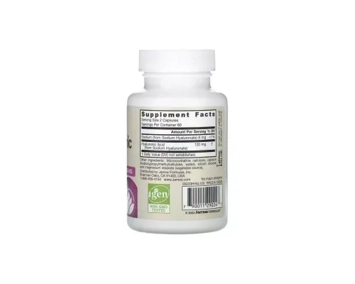 Вітамінно-мінеральний комплекс Jarrow Formulas Гіалуронова кислота, 120 мг, Hyaluronic Acid, 120 вегетеріанські (JRW-29024)