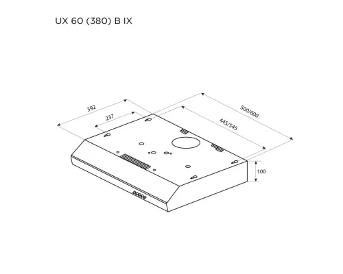 Витяжка кухонна Pyramida UX 60 (380) B IX