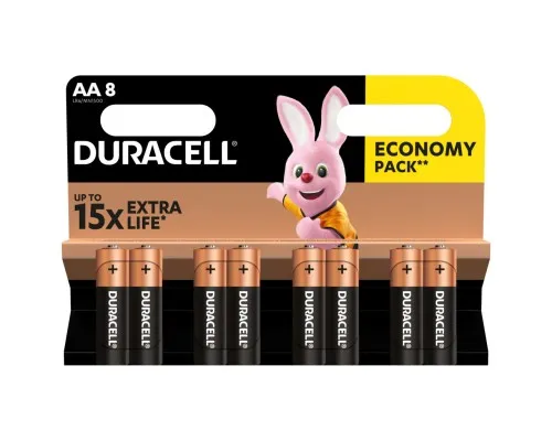 Батарейка Duracell AA лужні 8 шт. в упаковці (5000394006522 / 81417083 / 81480361)