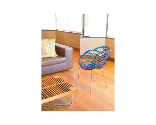 Кухонний стілець PAPATYA flora ml сидіння прозоро-помаранчеве, колір 50, хромовані ні (2962)