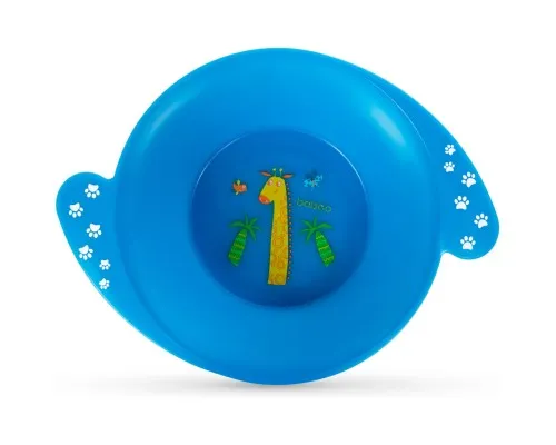 Тарелка детская Baboo Safari с ручками от 6 месяцев (синяя) (9-026)