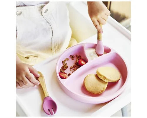 Набір дитячого посуду MinikOiOi Dig In ложка та виделка силіконові Pinky Pink (101060055)