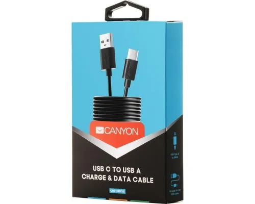 Дата кабель USB 2.0 AM to Type-C 1.0m black Canyon (CNE-USBC1B)