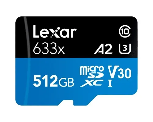 Карта пам'яті Lexar 512GB microSDXC class 10 UHS-I 633x (LSDMI512BB633A)