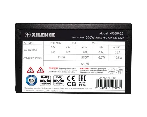 Блок питания Xilence 650W (XQXP650R6.2)