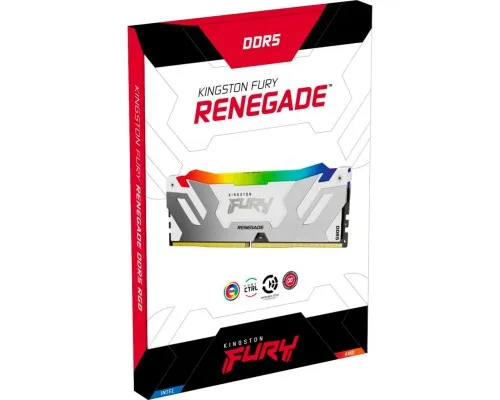 Модуль памяти для компьютера DDR5 16GB 7600 MHz Renegade RGB White XMP Kingston Fury (ex.HyperX) (KF576C38RWA-16)