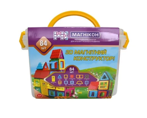 Конструктор Магнікон 84 детали Plastic box (МK-84)