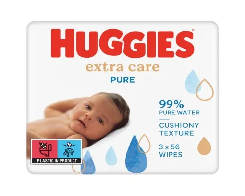 Детские влажные салфетки Huggies Pure Extra Care 3 х 56 шт (5029054222119)