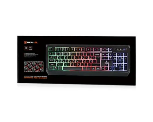 Клавіатура REAL-EL 7001 Comfort Backlit Black