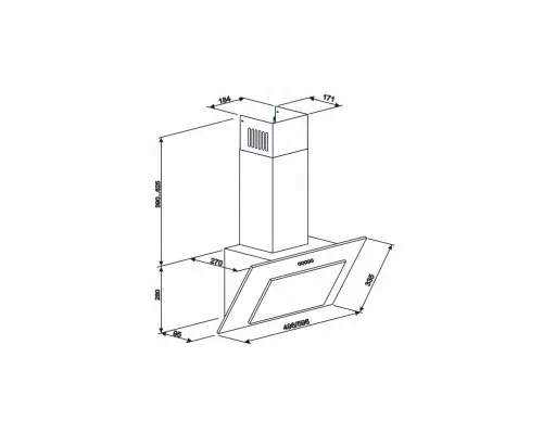 Вытяжка кухонная Eleyus VERTICAL 1000 60 BL