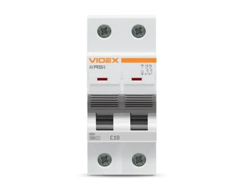 Автоматический выключатель Videx RS6 RESIST 2п 10А 6кА С (VF-RS6-AV2C10)