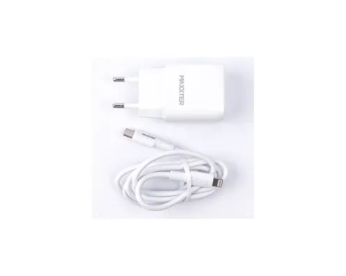 Зарядний пристрій Maxxter USB + cable USB-C to Lighting (PD 20W) (WC-PD-CtL-01)