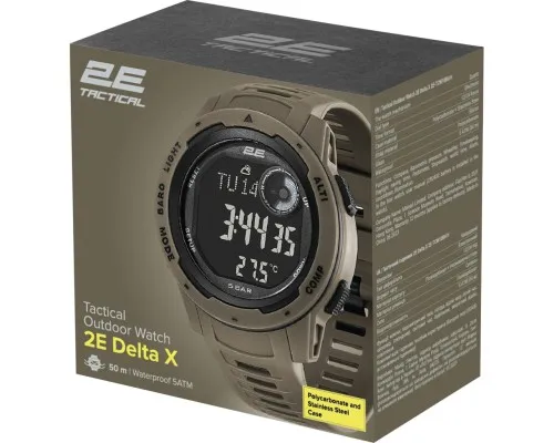 Смарт-часы 2E Delta X Brown з компасом та крокоміром (2E-TCW10BWN)