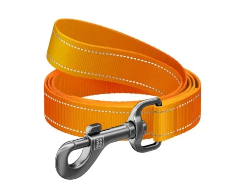 Повідок для собак WAUDOG Nylon Mono, світловідбивний L-XXL помаранчевий (52194)